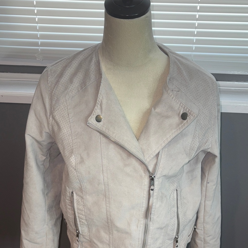 Maurices Light Gray Leather Jacket - image 3